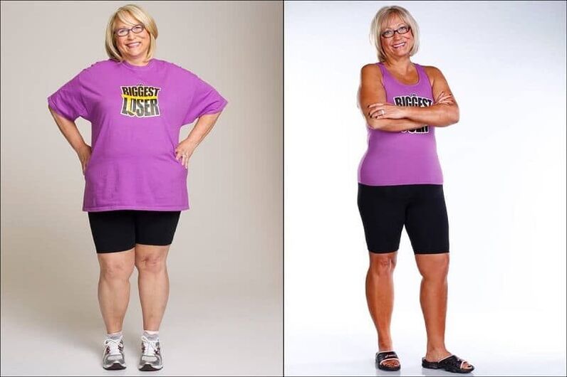 Woman before and after weight loss